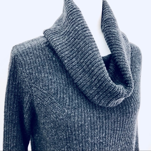 ⭐️Catherine Malandrino⭐️Cashmere Wool Blend Grey Cowl Neck Long Sweater Dress M - Picture 4 of 9